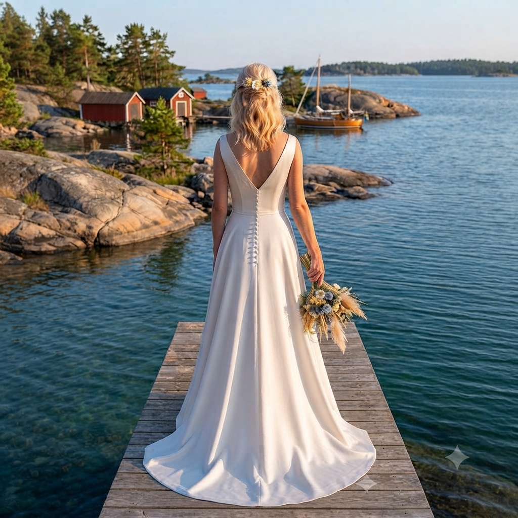 Vanja måttsydd brudklänning – bild 4