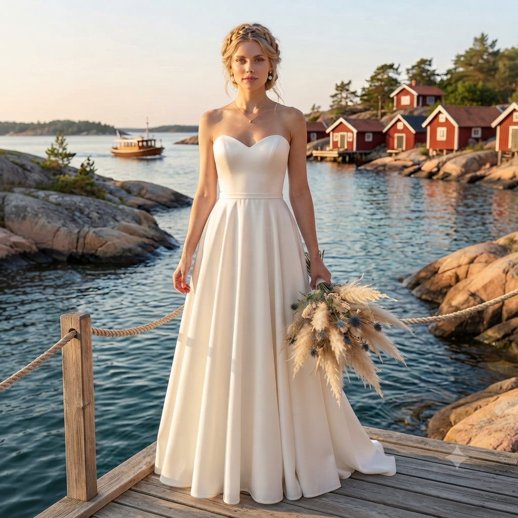 Vera måttsydd brudklänning – bild 4