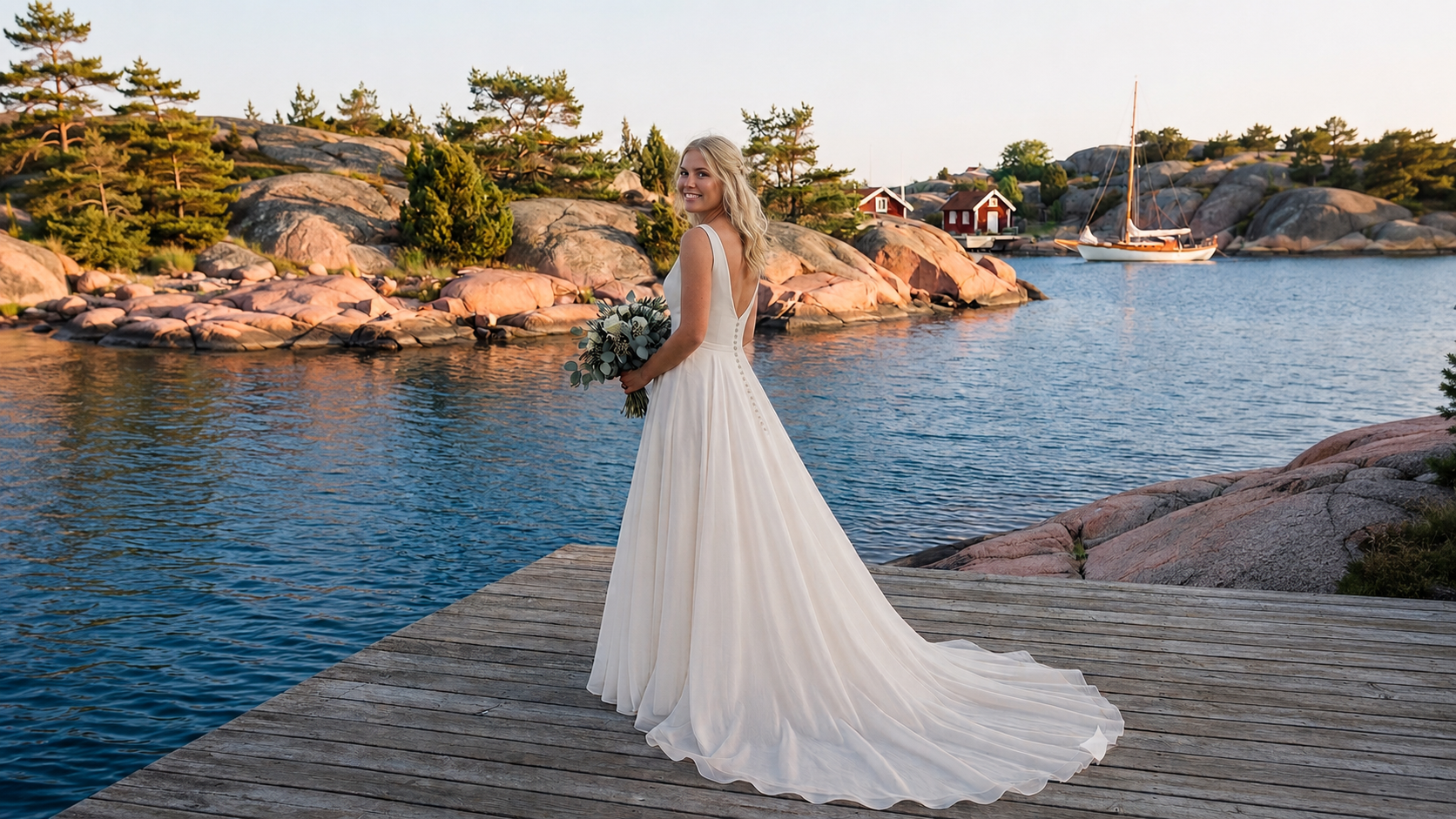 Brud i skärgårdsmiljö – Brudsaga